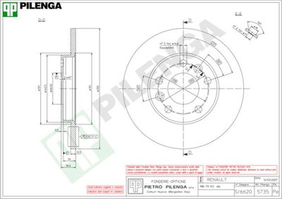 5735 PILENGA Тормозной диск