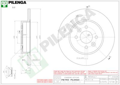 5738 PILENGA Тормозной диск