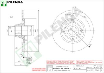 5740 PILENGA Тормозной диск