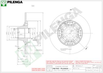 5743 PILENGA Тормозной диск