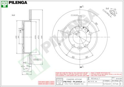 5746 PILENGA Тормозной диск