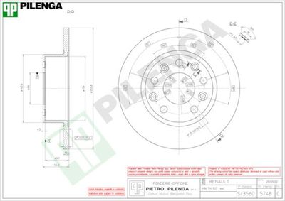 5748 PILENGA Тормозной диск