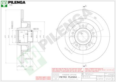 5749 PILENGA Тормозной диск