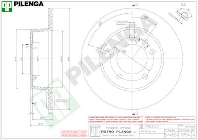 5754 PILENGA Тормозной диск