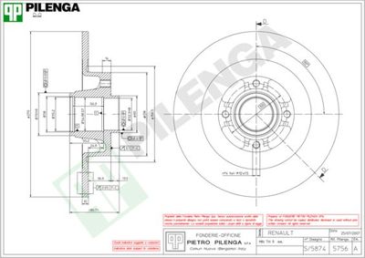 5756 PILENGA Тормозной диск