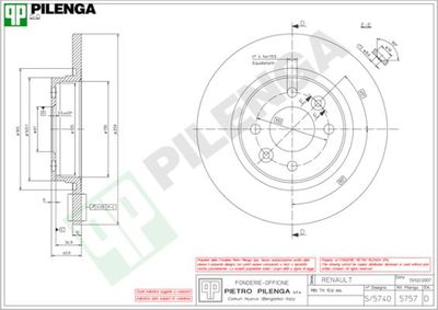 5757 PILENGA Тормозной диск