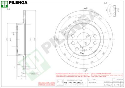 5776 PILENGA Тормозной диск