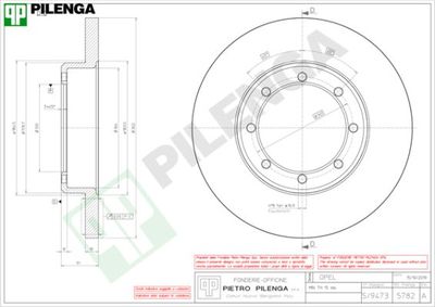 5782 PILENGA Тормозной диск