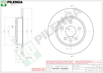 5784 PILENGA Тормозной диск