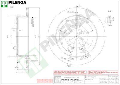 5794 PILENGA Тормозной диск