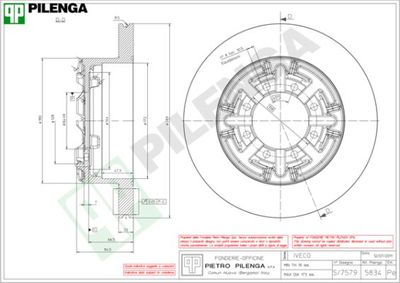 5834 PILENGA Тормозной диск