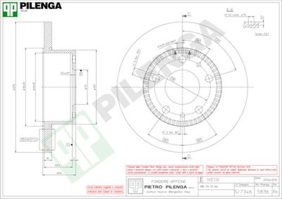 5836 PILENGA Тормозной диск