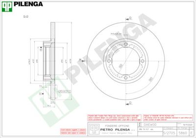 5860 PILENGA Тормозной диск