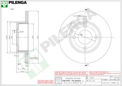 5862 PILENGA Тормозной диск