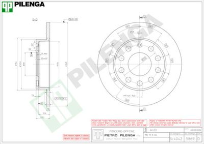 5869 PILENGA Тормозной диск