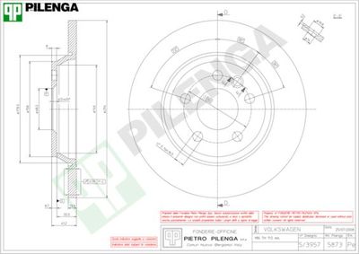 5873 PILENGA Тормозной диск