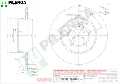 5894 PILENGA Тормозной диск