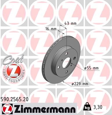 590256520 ZIMMERMANN Тормозной диск