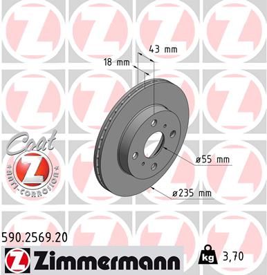 590256920 ZIMMERMANN Тормозной диск