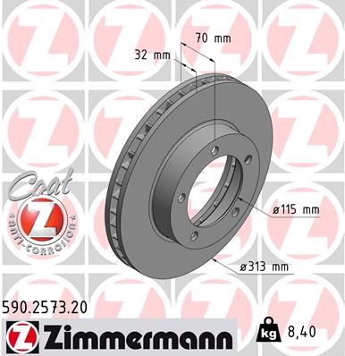 590257320 ZIMMERMANN Тормозной диск