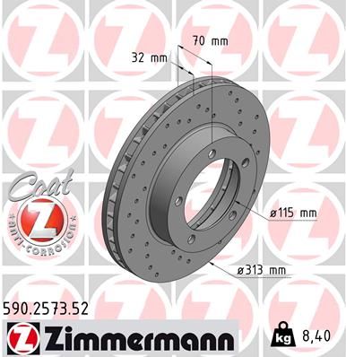 590257352 ZIMMERMANN Тормозной диск