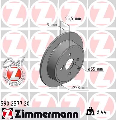 590257720 ZIMMERMANN Тормозной диск