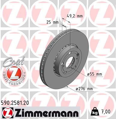 590258120 ZIMMERMANN Тормозной диск