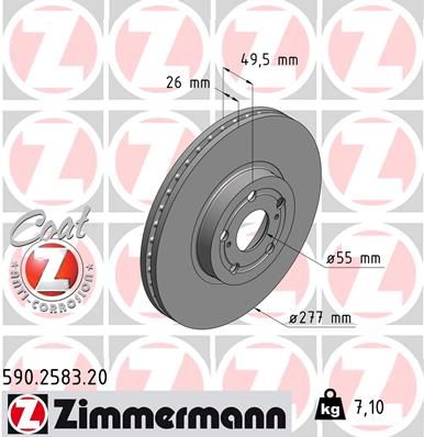 590258320 ZIMMERMANN Тормозной диск