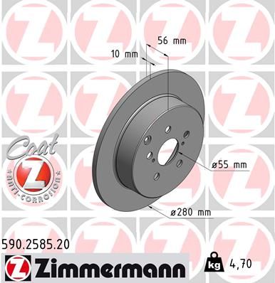 590258520 ZIMMERMANN Тормозной диск