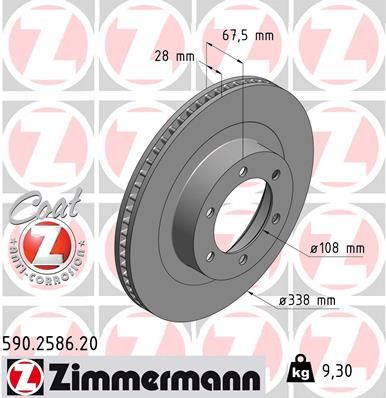 590258620 ZIMMERMANN Тормозной диск