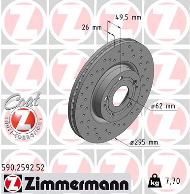 590259252 ZIMMERMANN Тормозной диск