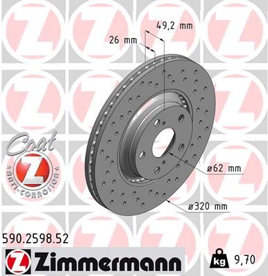 590259852 ZIMMERMANN Тормозной диск