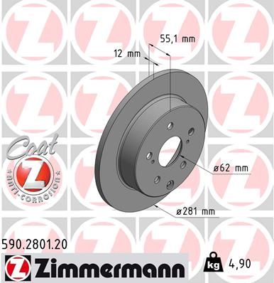 590280120 ZIMMERMANN Тормозной диск