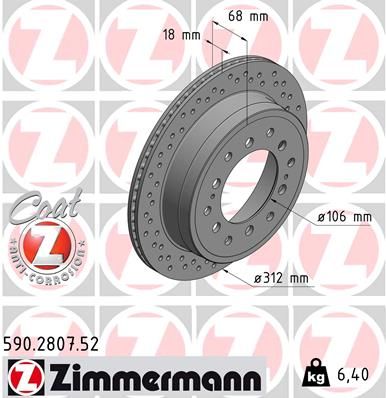 590280752 ZIMMERMANN Тормозной диск