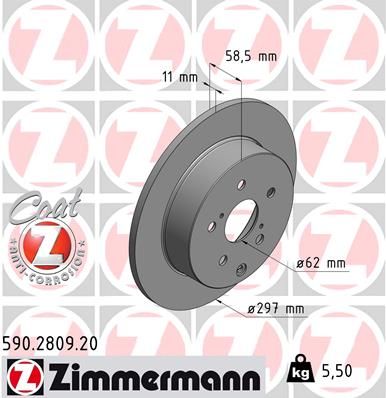 590280920 ZIMMERMANN Тормозной диск