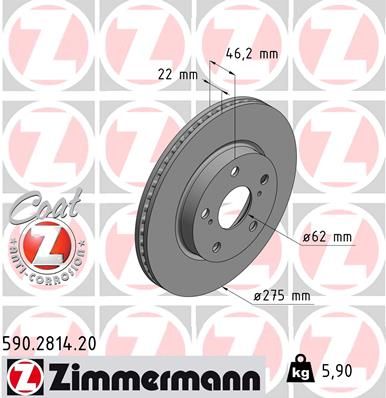 590281420 ZIMMERMANN Тормозной диск