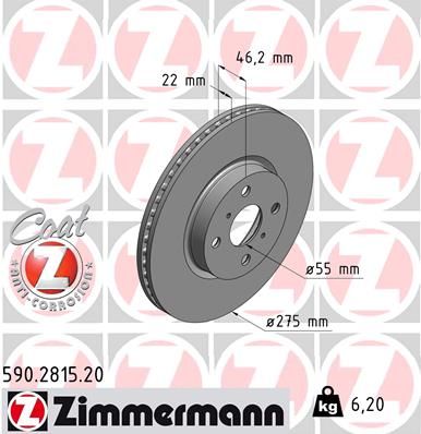 590281520 ZIMMERMANN Тормозной диск