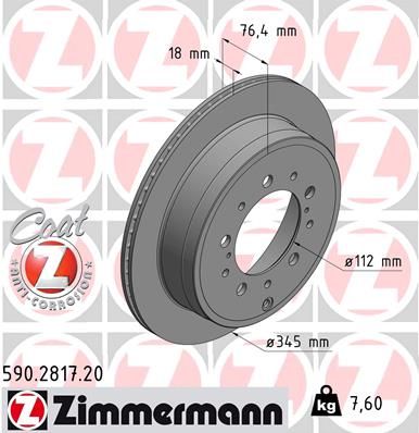 590281720 ZIMMERMANN Тормозной диск