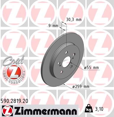 590281920 ZIMMERMANN Тормозной диск