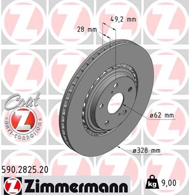 590282520 ZIMMERMANN Тормозной диск