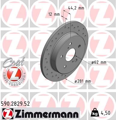 590282952 ZIMMERMANN Тормозной диск