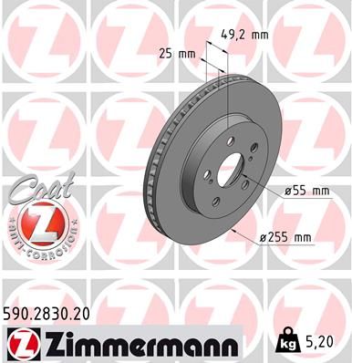 590283020 ZIMMERMANN Тормозной диск