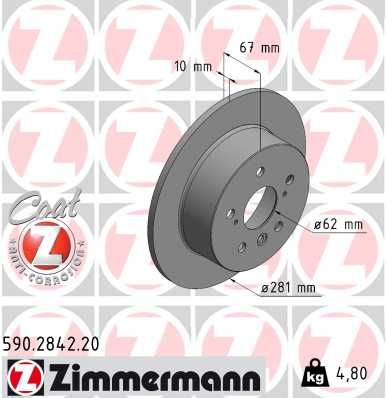 590284220 ZIMMERMANN Тормозной диск