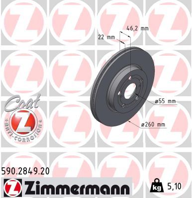 590284920 ZIMMERMANN Тормозной диск