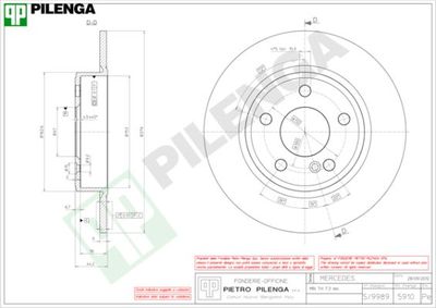 5910 PILENGA Тормозной диск