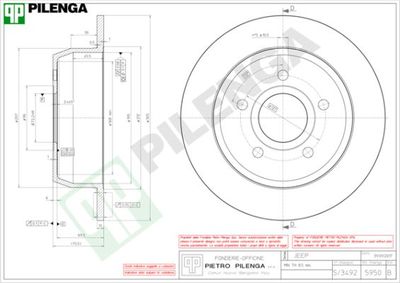 5950 PILENGA Тормозной диск