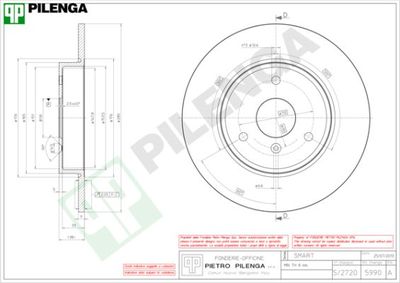 5990 PILENGA Тормозной диск