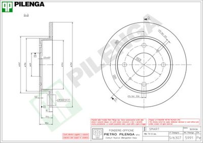 5991 PILENGA Тормозной диск