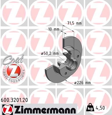 600320120 ZIMMERMANN Тормозной диск