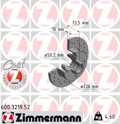 600321952 ZIMMERMANN Тормозной диск